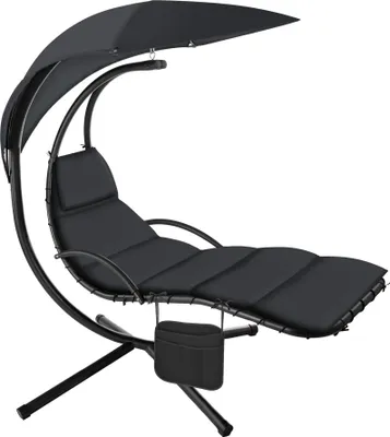 Image de Fauteuil suspendu Elaria avec pare-soleil et poche latérale - noir