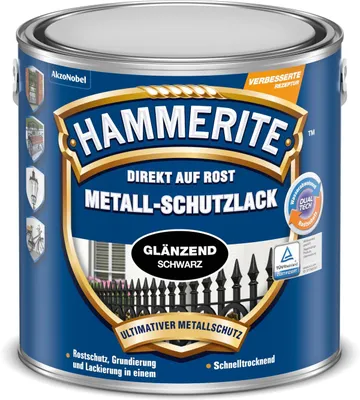 Produktbild von Hammerite Metallschutzlack Glänzend, Schwarz, 3in1- Rostschutz, 2,5 l