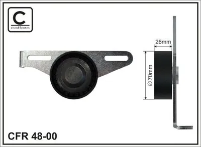 Produktbild von CAFFARO 48-00 Riemenspanner Keilrippenriemen für RENAULT CLIO II (BB0/1/2, CB0/1/2) Ø70mm Rolle