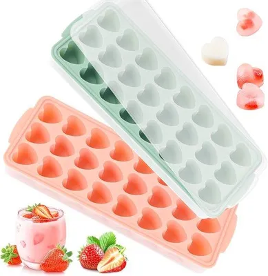 Immagine prodotto di Stampini in silicone per preparare cubetti di ghiaccio, ideali per birra, cocktail, whisky, bevande, acqua, cioccolato, confezione da 2 pezzi