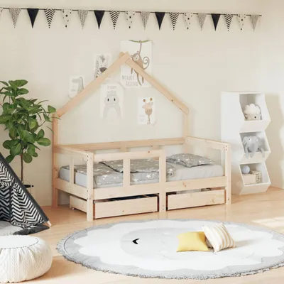 Obrázok produktu pre vidaXL Detská postieľka so zásuvkami 70x140 cm borovicový masív