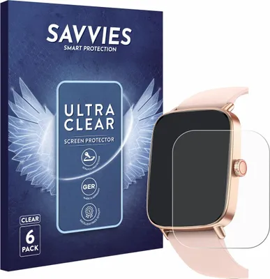 Produktbild von 6x Für Fitpolo IDW28 1.85" Schutzfolie Savvies Displayschutz Display Schutz Folie Klar Transparent