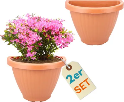 Produktbild von 2er Set Blumentopf Wand Blumentopf Wandmontage Wandblumentopf Wandvasen für Pflanzen Pflanzen Wandhalterung Wandtopf Außenbereich 30 cm Terrakotta