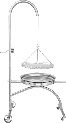 Produktbild von Schneider fahrbare Grillstation aus Edelstahl Grillrost Ø 50 cm Schwenkgrill Schwenker