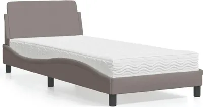 Produktbild von vidaXL Bett mit Matratze "Dover" Taupe 80x200 cm Stoff