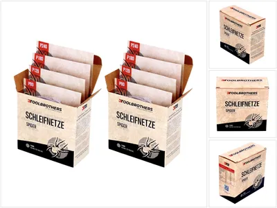 Produktbild von Toolbrothers SPIDER Schleifset Netzschleifmittel 2 Packungen 80x Schleifnetze 125mm Klett je 20x P80 / P120 / P180 / 240 für Hartholz, Weichholz, Lack, Stein, Stahl, Aluminium, Furnier
