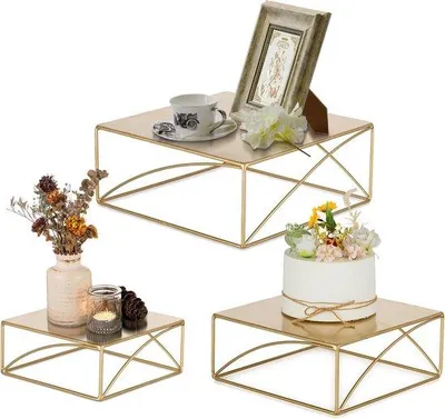 Produktbild von Famanu Tortenständer Set - 3 Größen in Gold für Cupcakes und Desserts