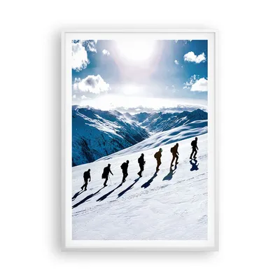Produktbild von Gerahmtes Poster - Weißer Rahmen - Berg Wanderung Gipfel - 70x100 cm - Wand Bild - Wanddeko - Wandbilder - Kunstposter - Wandposter - Bilderrahmen - Bilder - Kunstdruck - P2WPA70x100-4803