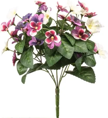 Produktbild von artplants.de Kunstblumen Stiefmütterchen NORHA auf Steckstab, pink-lila-weiß, 30cm - Künstliche Veilchen