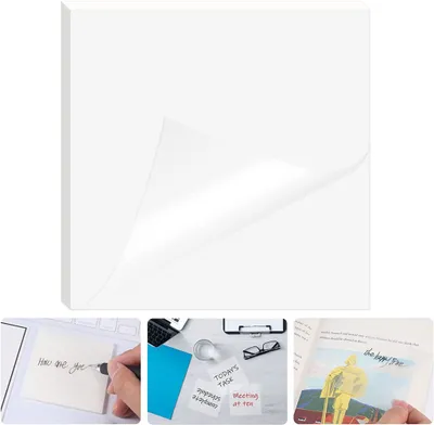 Obrázok produktu pre Priehľadné lepiace papieriky, 300 kusov 76 x 76 mm transparentné lepiace papieriky, samolepiace papieriky na čítanie, učenie, domov, kanceláriu, plánovač do školy