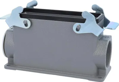 Image de HARTING Han 24B Boîtier de socle haut, 1xPG29 sortie de câble latérale, avec 2 étriers transversaux Raccord vissé PG29 Zone de serrage