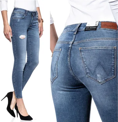 Produktbild von WRANGLER, Damen Jeanshose, Skinny fit, SKINNY CROP, W24 L32, Blau, Jeans, baggyjeans, buggy