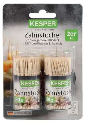 Image de KESPER Zahnstocher (Verkaufseinheit: 6) hängend 180St 2SZ 115251 4000270699832
