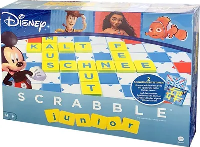 Produktbild von Scrabble Junior Brettspiel Kinder Wortspiel Gedächtnisspiel Disney