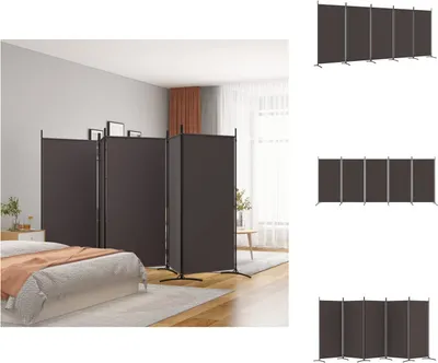 Obrázok produktu pre vidaXL 5-dielny paraván hnedý 433x180 cm látka - deliaca stena