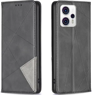 Produktbild von Mobigear Rhombus Slim  Motorola Moto G13 Hülle Klapphülle - Schwarz