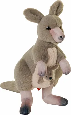 Produktbild von Wild Republic Pluschtier Kanguru mit Baby - grau - 20cm - Plusch