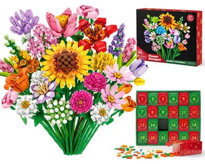 Adventskalender 2026, 24 Blumen-Bausätze, Kunstpflanzen-Set
