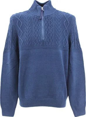 Produktbild von 33283 Lerros, ,  Herren Troyer Pullover Pulli Mock Zip, dicker Mustermix, petrolblau, 3XL
