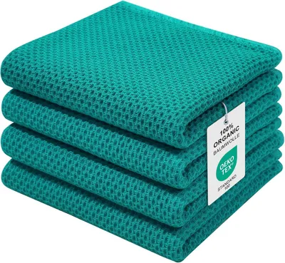 Obrázek produktu pro Kuchyňské utěrky, rozměr 32 x 72 cm, 4 kusy, 100% bavlna, struktura s reliéfním vzorem, vhodné do kuchyně