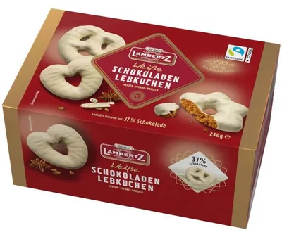 Produktbild von Lambertz Schokoladen Lebkuchen Weiße Schokolade 250g