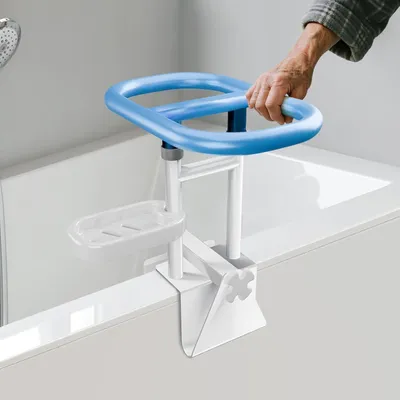 Produktbild von Gepolsterte Badewanne für Senioren, Badewanneneinstiegshilfe für Senioren, verstellbarer Sicherheitsgriff mit zwei Griffen, verstellbare Badewanneneinstiegshilfe 8–17,5 cm, Griff