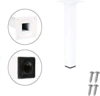 Produktbild von Möbelfuss Tischfuss Weiss Eckig 25 x 25mm Möbelbein Metall Sofasfuss Möbelstütze Höhe 200mm