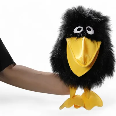 Produktbild von Carl Dick Rabe Handpuppe ca. 40cm, Körper 30cm 2020 Kuscheltier, Plüschtier, Stofftier
