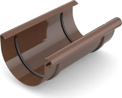 Produktbild von BRYZA Dachrinnenverbinder aus Kunststoff Ø 150 mm, Braun RAL 8017