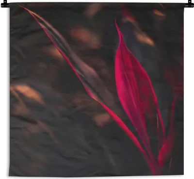 Produktbild von MuchoWow® Wandteppich Wandbehang Stilleben - Blätter - Pflanzen - Rot 60x60 cm Tapisserie Dekoration Wandtuch - Dekorationen - Wand Decke