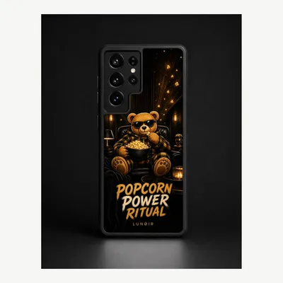 Productafbeelding van Samsung S21 Ultra hoesje, telefoonhoesje, beschermhoesje, case met popcornmotief – LUNØIR ©