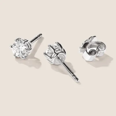 Produktbild von Brillant Diamant Ohrstecker Paar 750/- Weißgold 18 Karat Gold 0,64 ct G/VS1
