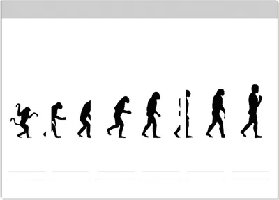 Produktbild von Wallario Ordnerrücken Sticker, selbstklebend für breite Ordner, 6 Stück, Motiv Evolution - Die Entwicklung des Menschen