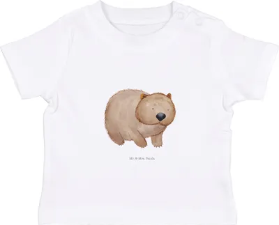 Produktbild von Mr. & Mrs. Panda  T-Shirt Wombat 0. - 6. Monat - Weiß - Geschenk, Baby Shirt, Das Leben Ist schön, Motivation, Australien, Lustige Sprüche, Spruch, Babyshirt