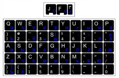 Produktbild von Blaue Kyrillisch Ukrainische Tastaturaufkleber Wasserdicht