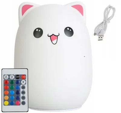 Immagine prodotto di Verk 24085 Lampada tattile RGB notturna gattino USB 1200mAh con telecomando