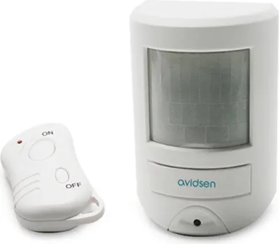 Produktbild von Avidsen Infrarot Bewegungsmelder mit Fernbedienung, Alarm, 105 dB, Batteriebetrieb, 1 Stk.