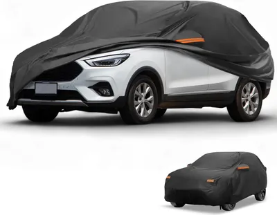Produktbild von Autoabdeckung Wasserdicht Alle Wetter Automobil Au?en Anti-UV Sonne Regen Schutz Vollst?ndige Au?enabdeckung fš¹r mg ZS 190T-PU Schwarz Mit Rei?verschluss