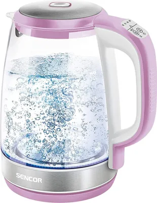 Immagine prodotto di Sencor SWK 2198RS Bollitore in vetro Capacità 2,0 litri Potenza 2200 Watt Luce interna in acciaio inox 100% BPA free Controllo della temperatura (da 50°C a 100°C)