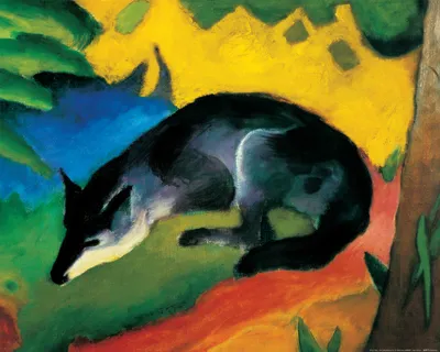 Produktbild von Franz Marc Kunstdruck Bild - Der Blaue Fuchs, 1911 (40 x 50 cm)