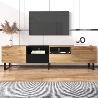 Produktbild von Odikalo TV-Schrank TV-Ständer Sideboard Lowboard geräumiger Stauraum Schubladen Natur