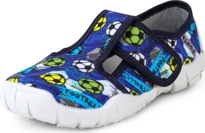 Produktbild von Ladeheid Kinder Hausschuhe LARW005 (Blau Bälle, 26 EU)