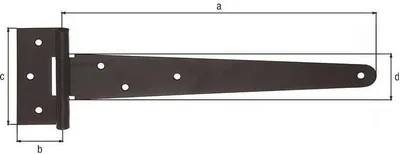 Image de Penture Anglaise Noire 300mm Robustesse Et Esthétique Classique - Alberts