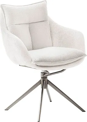 Produktbild von 2er Set Sesselstuhl Parker, 360° drehbar - Creme / Edelstahl