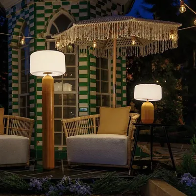 Produktbild von Newgarden Phoebe LED Tischlampe Solar und Akku 40 cm Senf