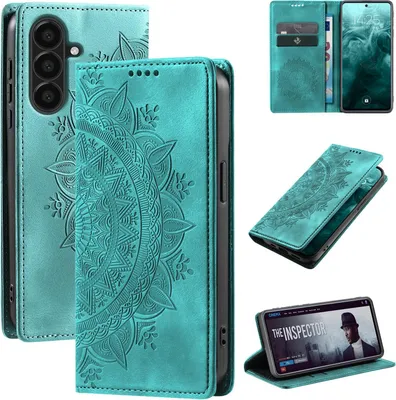 Produktbild von Mandala Handyhülle für Samsung Galaxy A17 / A17 5G RFID Schutz Klapphülle Case Cover Design Schutzhülle Farbe: Türkis