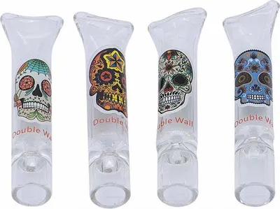 Produktbild von Pfeifenglas Mundstück 7cm Skull Mix