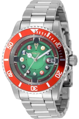 Obrázek produktu pro Invicta Pro Diver 50523 Pánské Hodinky - Křemenný Hnutí - Nerezová Ocel se Zeleným Ciferníkem - 40 mm