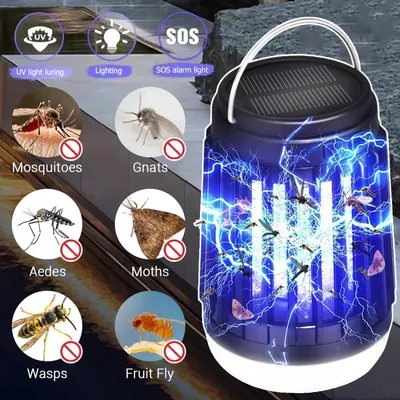 Produktbild von Solar Elektrisch Insektenvernichter Mückenlampe Fliegenfalle Mückenfalle 2200mAh
