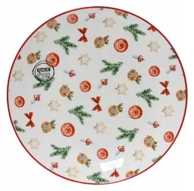 Produktbild von Kaemingk Flacher Porzellanteller Weihnachtsdekor 19,1 cm